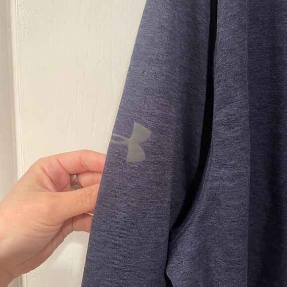 Under Armour SMU Long Sleeve Quarter Zip Pullover Navy 2XL - Picture 4 of 8